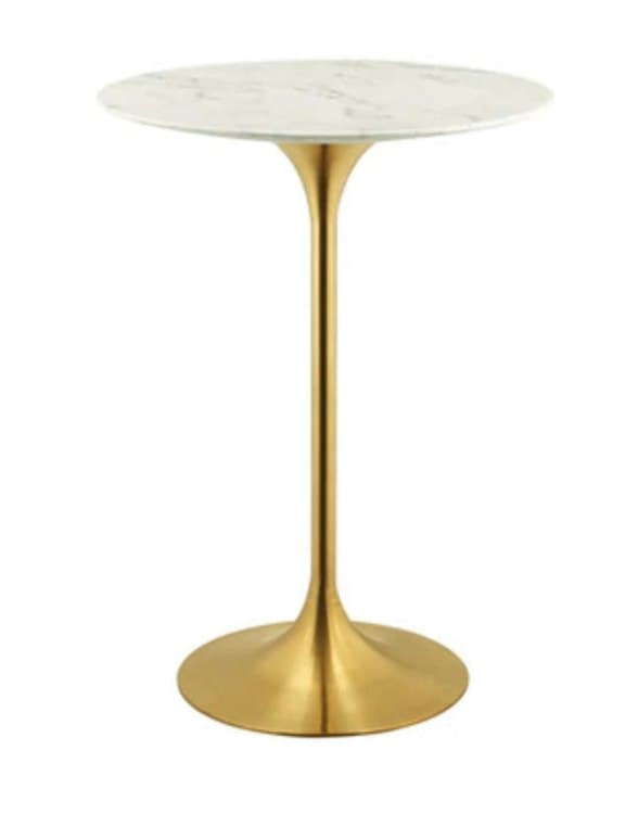 Cocktail Table - Gold Marble Tulip