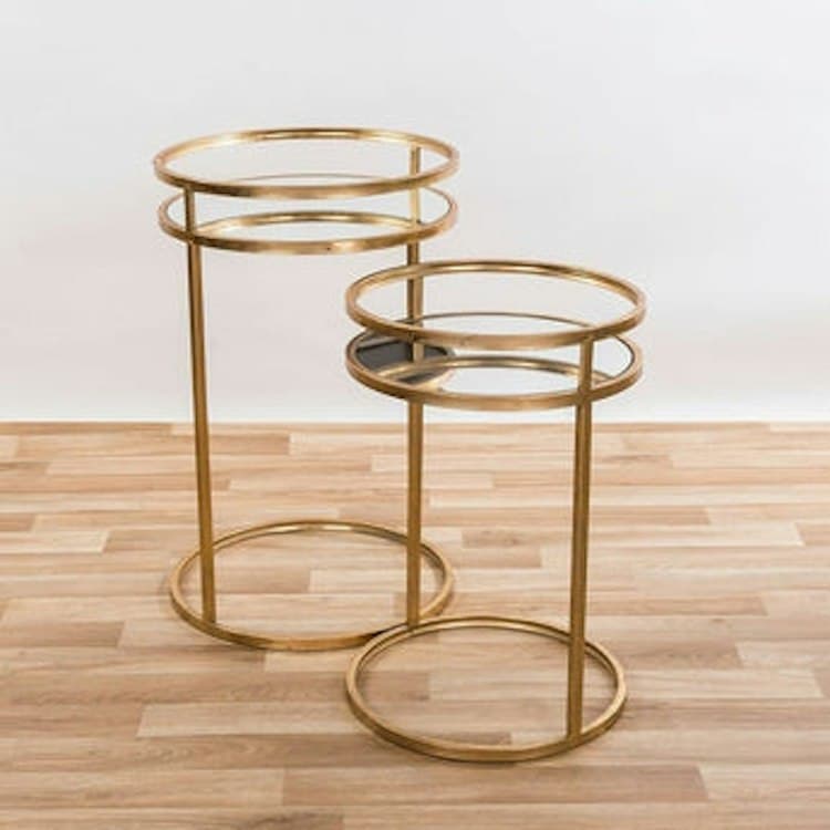 Nesting Tables - Gold Glass