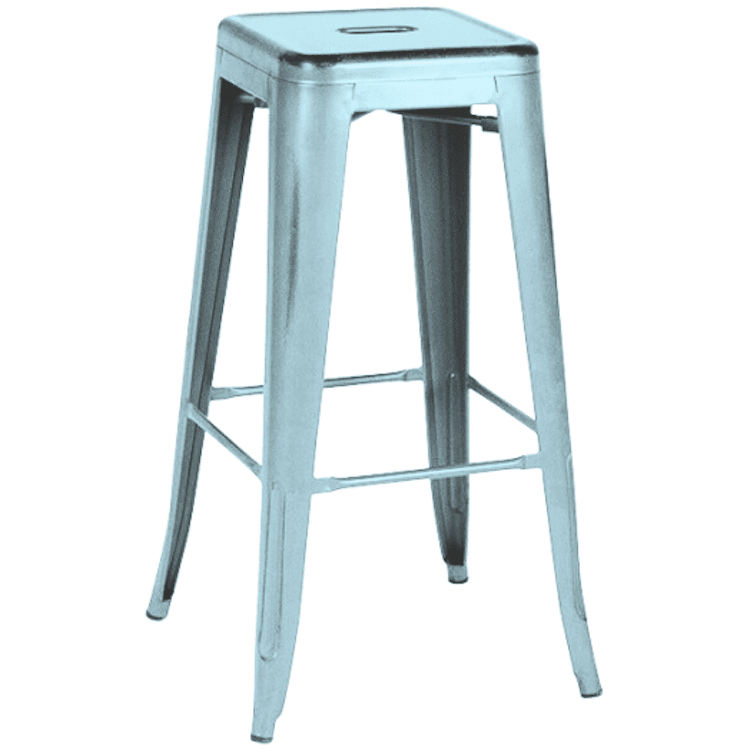 Mint Blue Metal Bar Stool