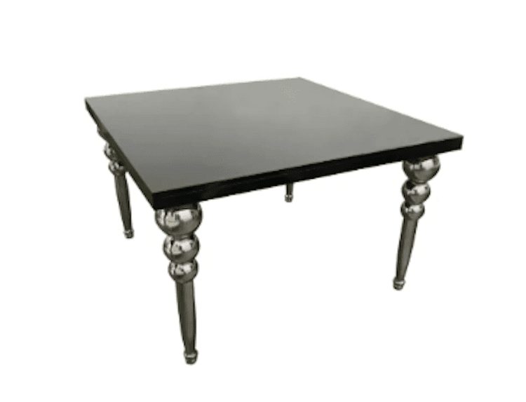 Hollywood Table Black and Silver 4′