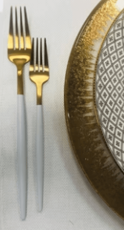 Brushed White and Gold Cutlery