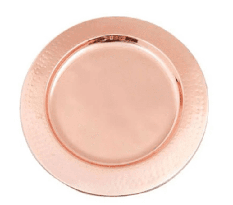 Rose Gold Hammered Charger