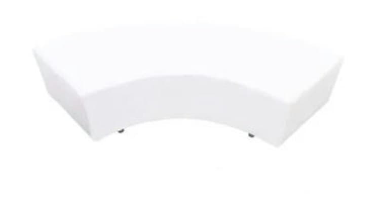 6ft White Serpentine Bench Plain