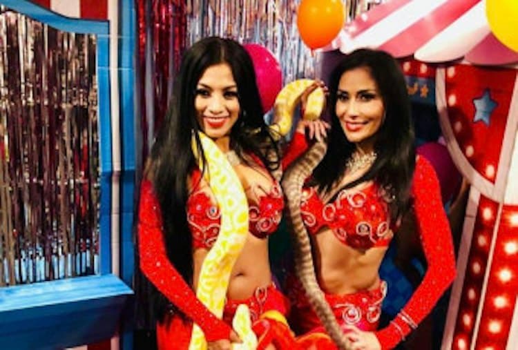 Belly dancer with a Snake & Fire